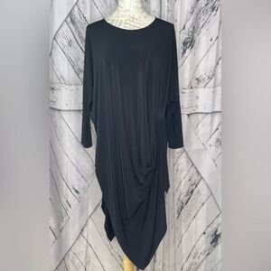 HEYDARI Asymmetrical Tunic Top Black OS